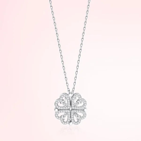 Four Leaf Clover Heart Necklace