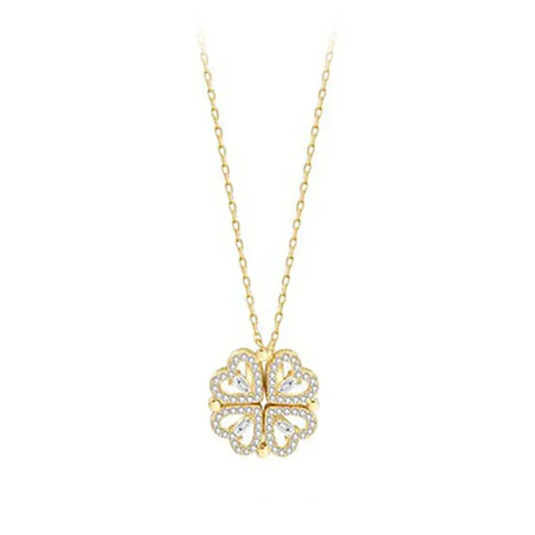 Four Leaf Clover Heart Necklace