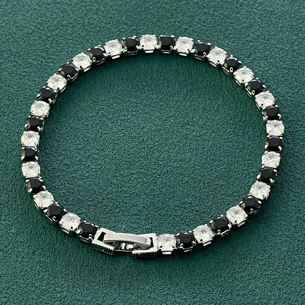 Black And White Tennis Bracelet