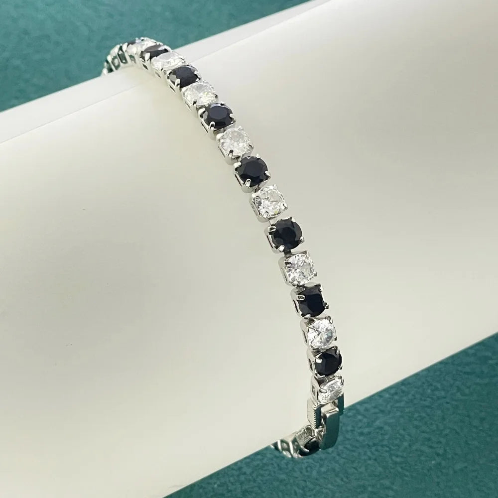 Black And White Tennis Bracelet