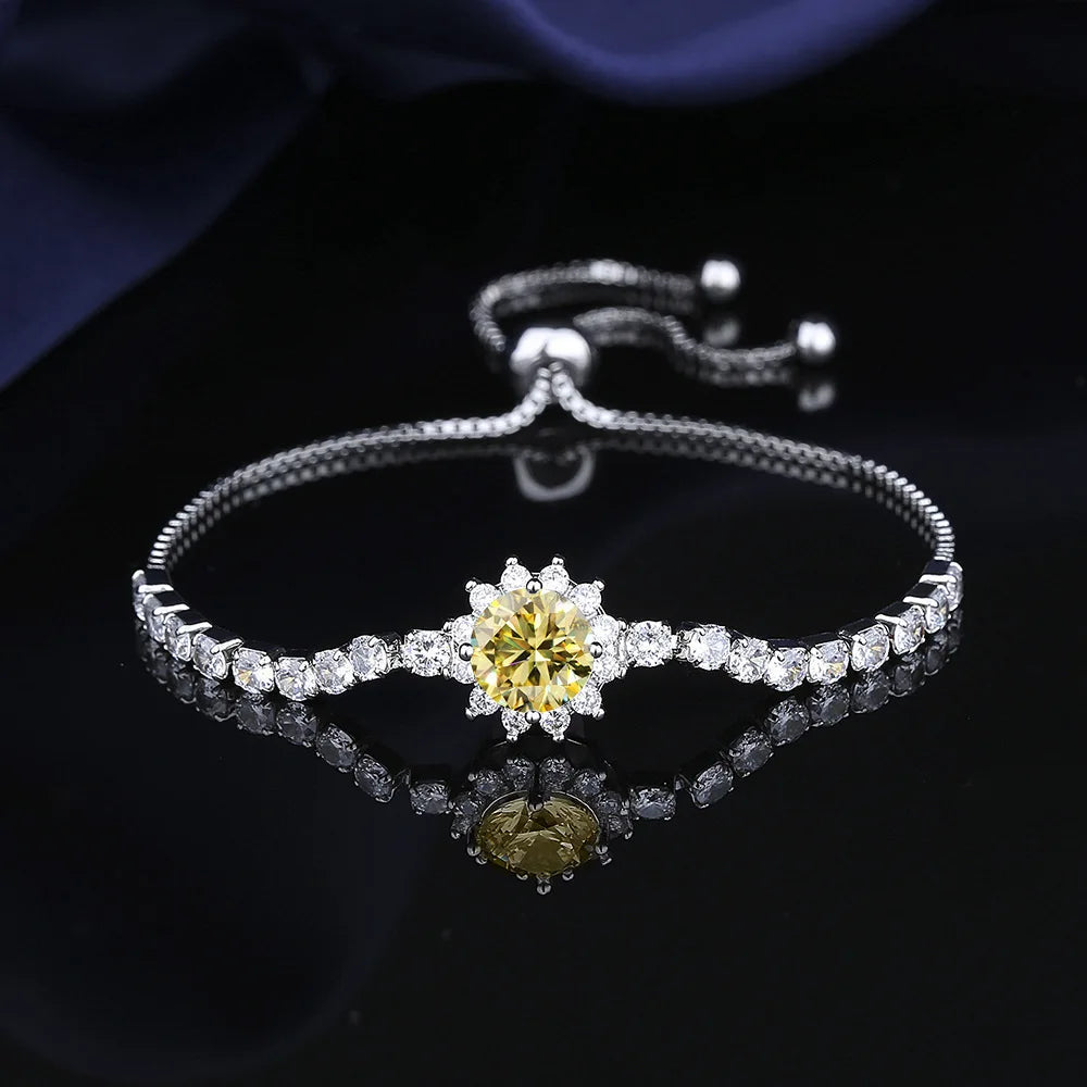 Moissanite Sunflower Bracelet