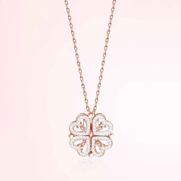 Four Leaf Clover Heart Necklace