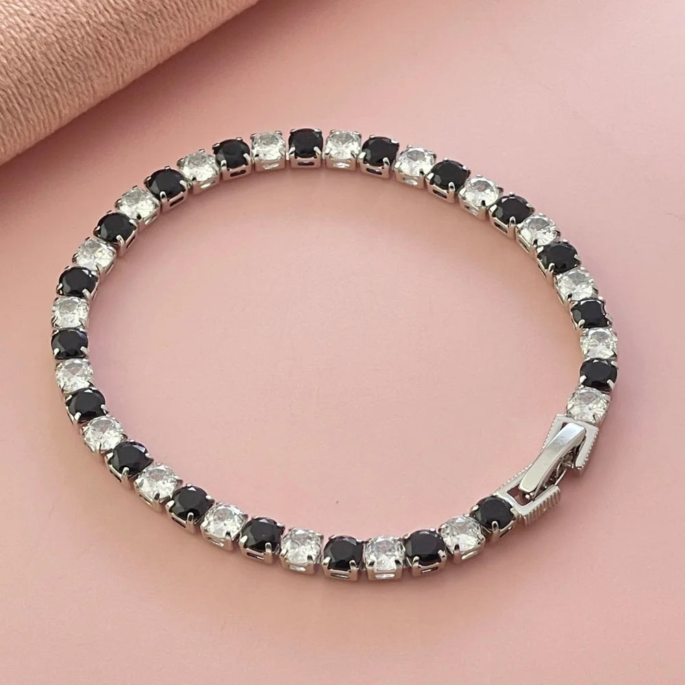 Black And White Tennis Bracelet