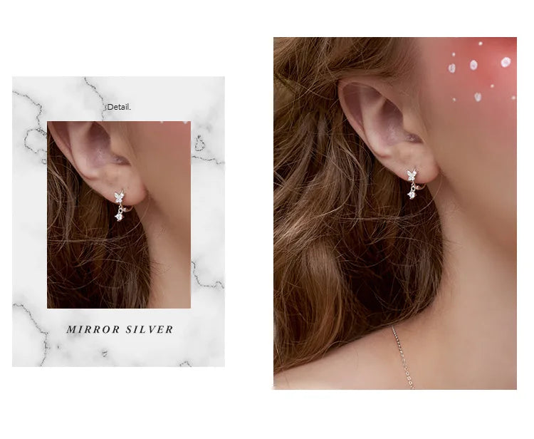925 Sterling Silver Butterfly Earrings
