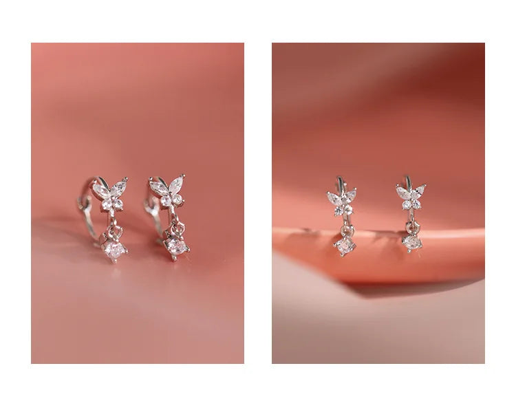 925 Sterling Silver Butterfly Earrings