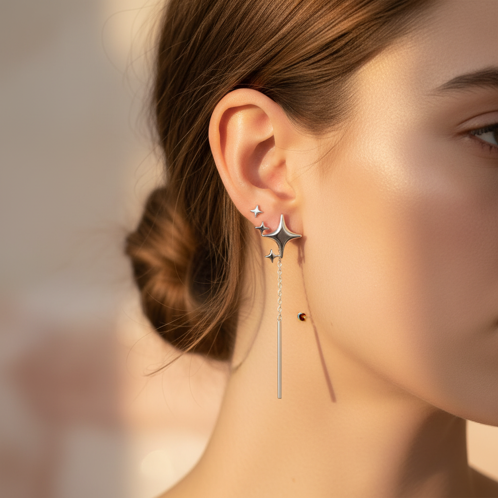 Star and Moon Earrings